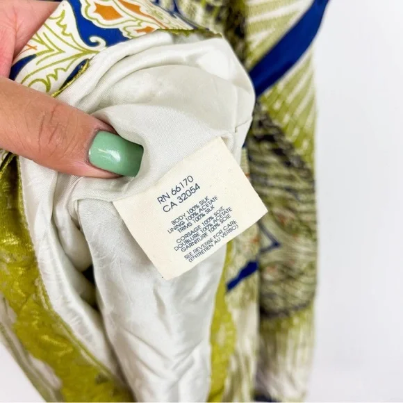 Edme & Esyllte Anthropologie Size XL Dress 100% Silk Mini A-Line w Pockets Green - Picture 5 of 10